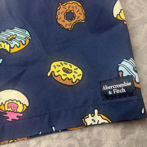 abercrombie kids 6" Inseam Navy Donut Swim Trunks 15/16 - Picture 2 of 7